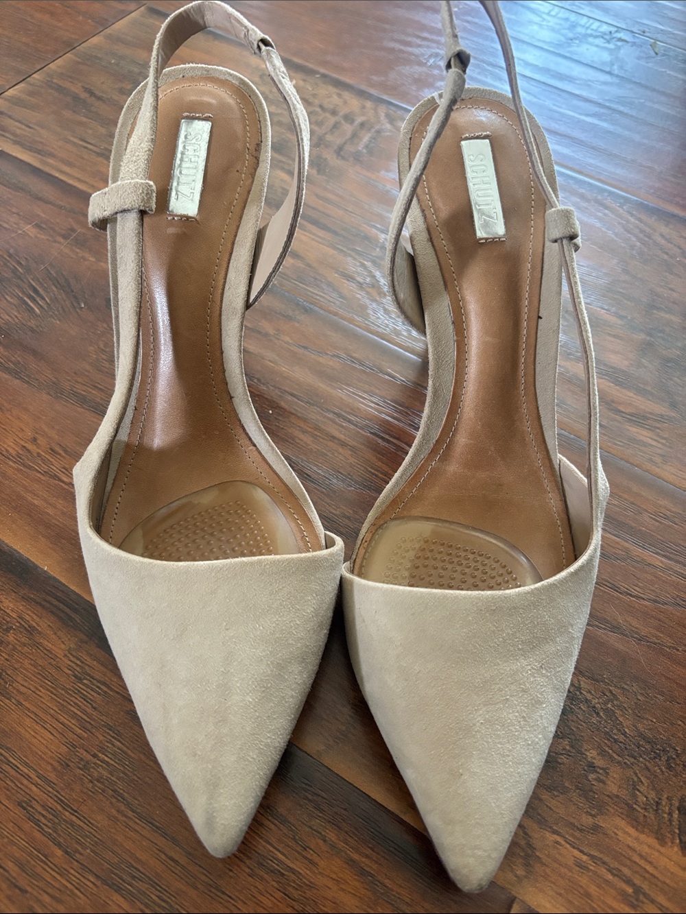 Elegant Tan Women's Slingback Heels - Picture 1 of 3